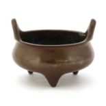 A Chinese bronze incense burner,