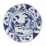 A Chinese blue and white saucer,