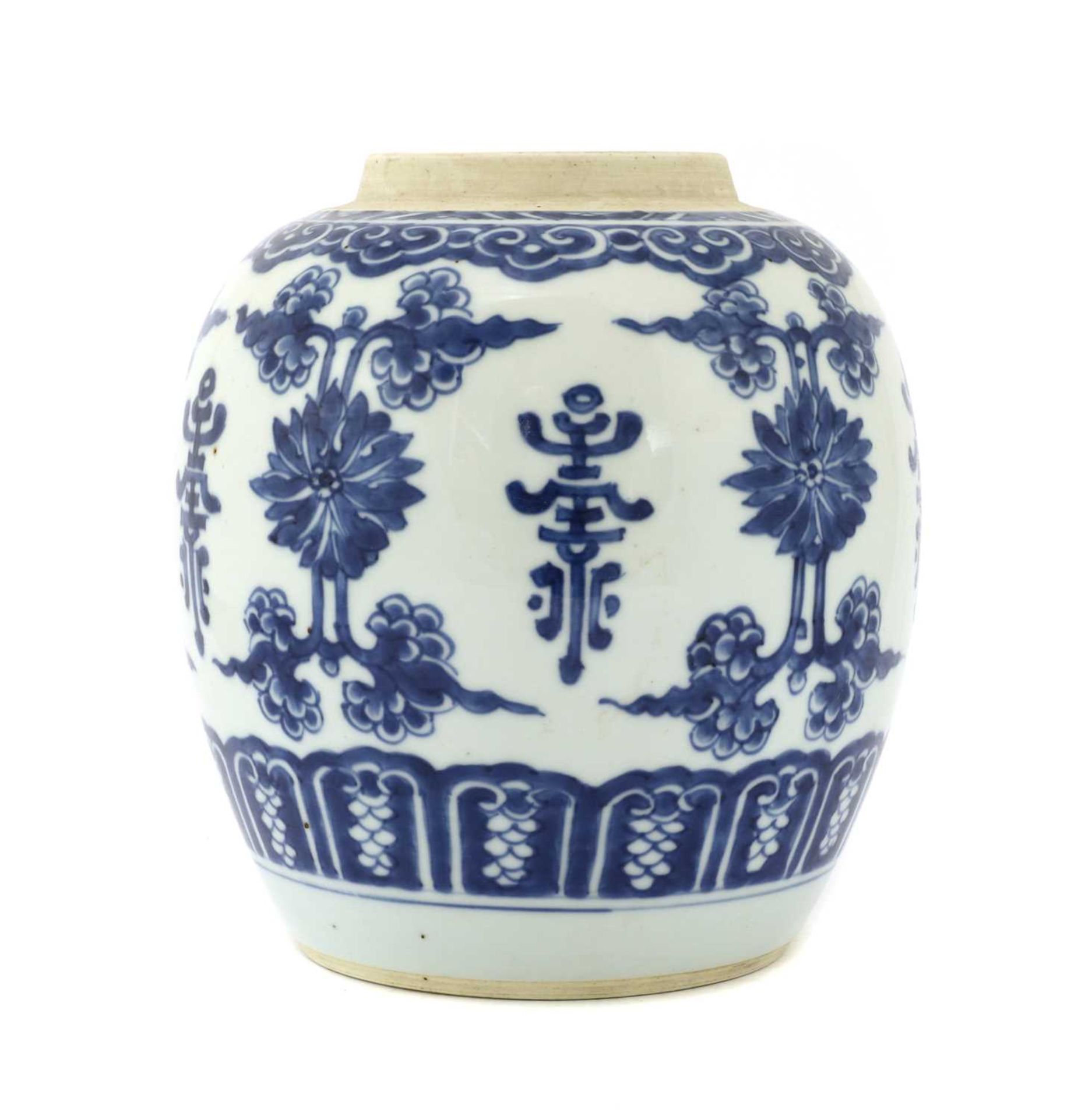 A Chinese blue and white jar,