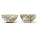 A Chinese export famille rose punch bowl,