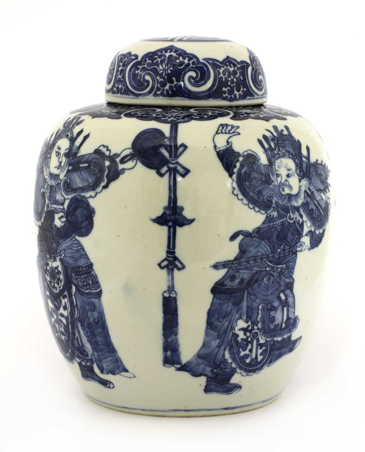 A Chinese export blue and white jar and cover, - Image 4 of 5