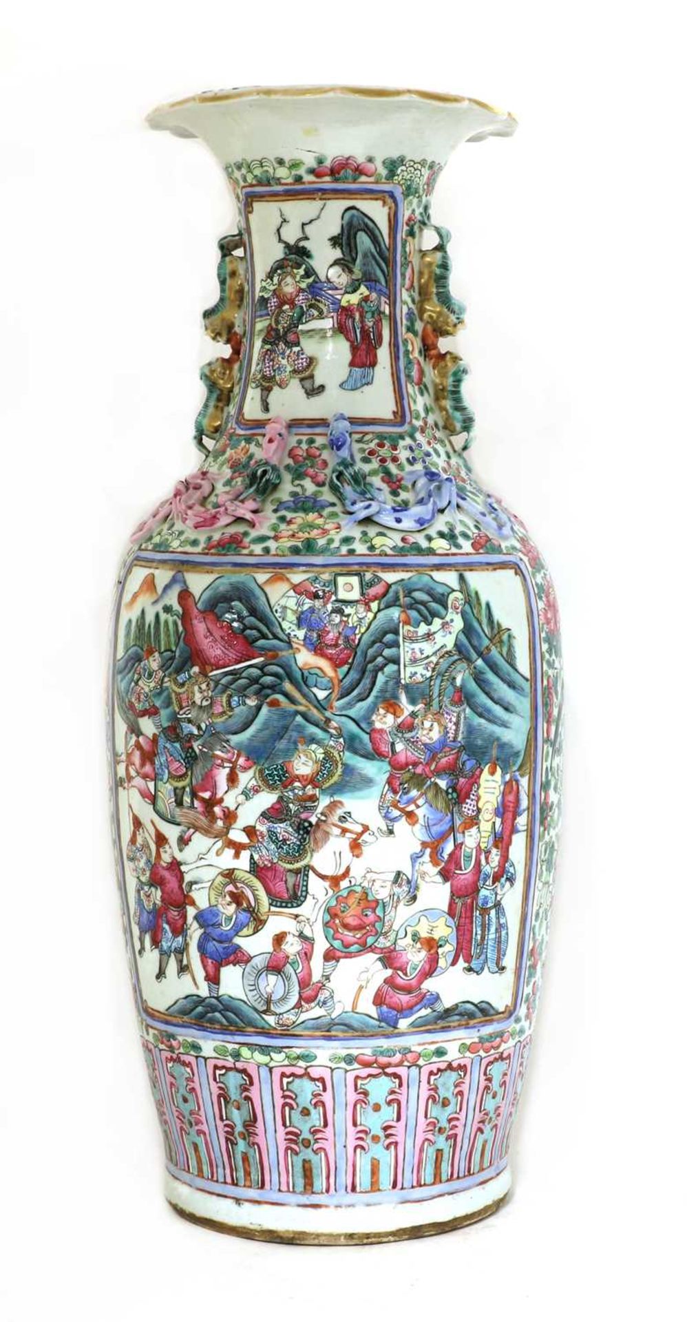 A Chinese Canton enamelled famille rose vase,