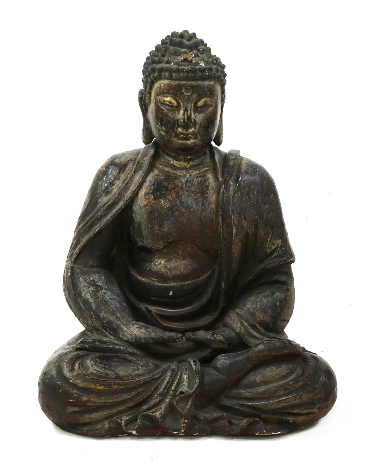 A gilt-lacquered wood Buddha,