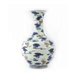 A Chinese copper-red and underglaze-blue vase,