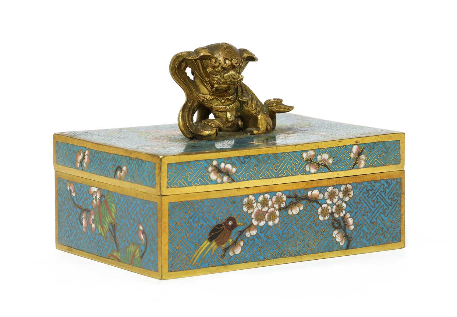 A Chinese cloisonné box and cover, - Image 2 of 6