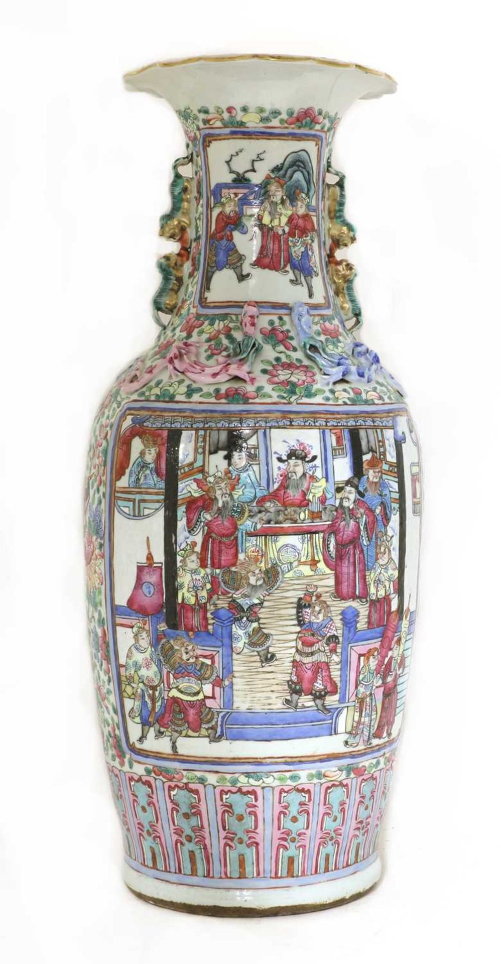 A Chinese Canton enamelled famille rose vase, - Image 2 of 4