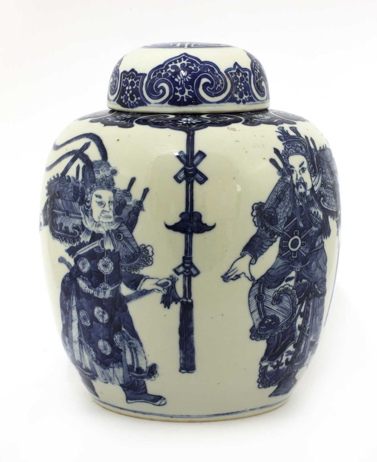 A Chinese export blue and white jar and cover, - Image 5 of 5