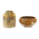 A Chinese sancai-glazed earthenware jar,