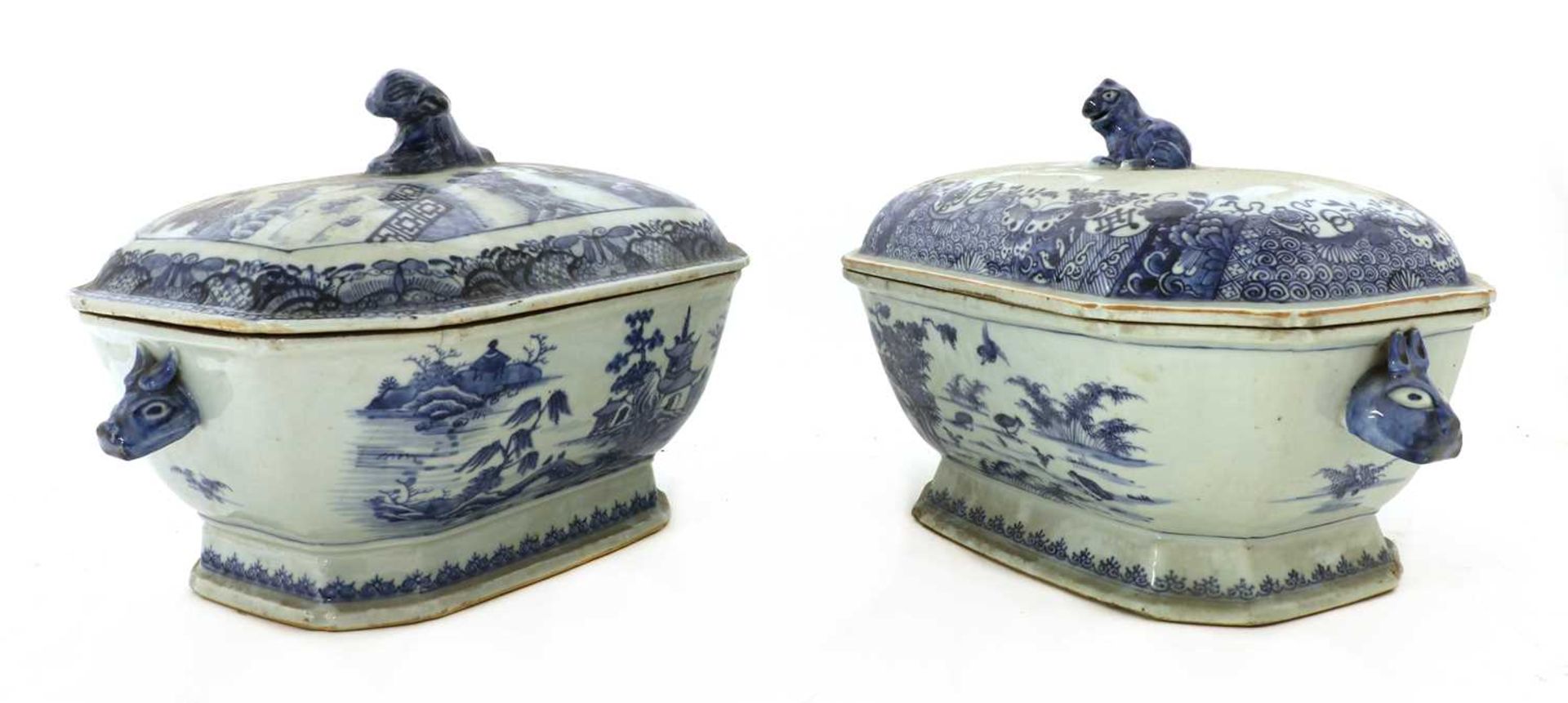 Two Chinese blue and white tureens and covers, - Bild 3 aus 5
