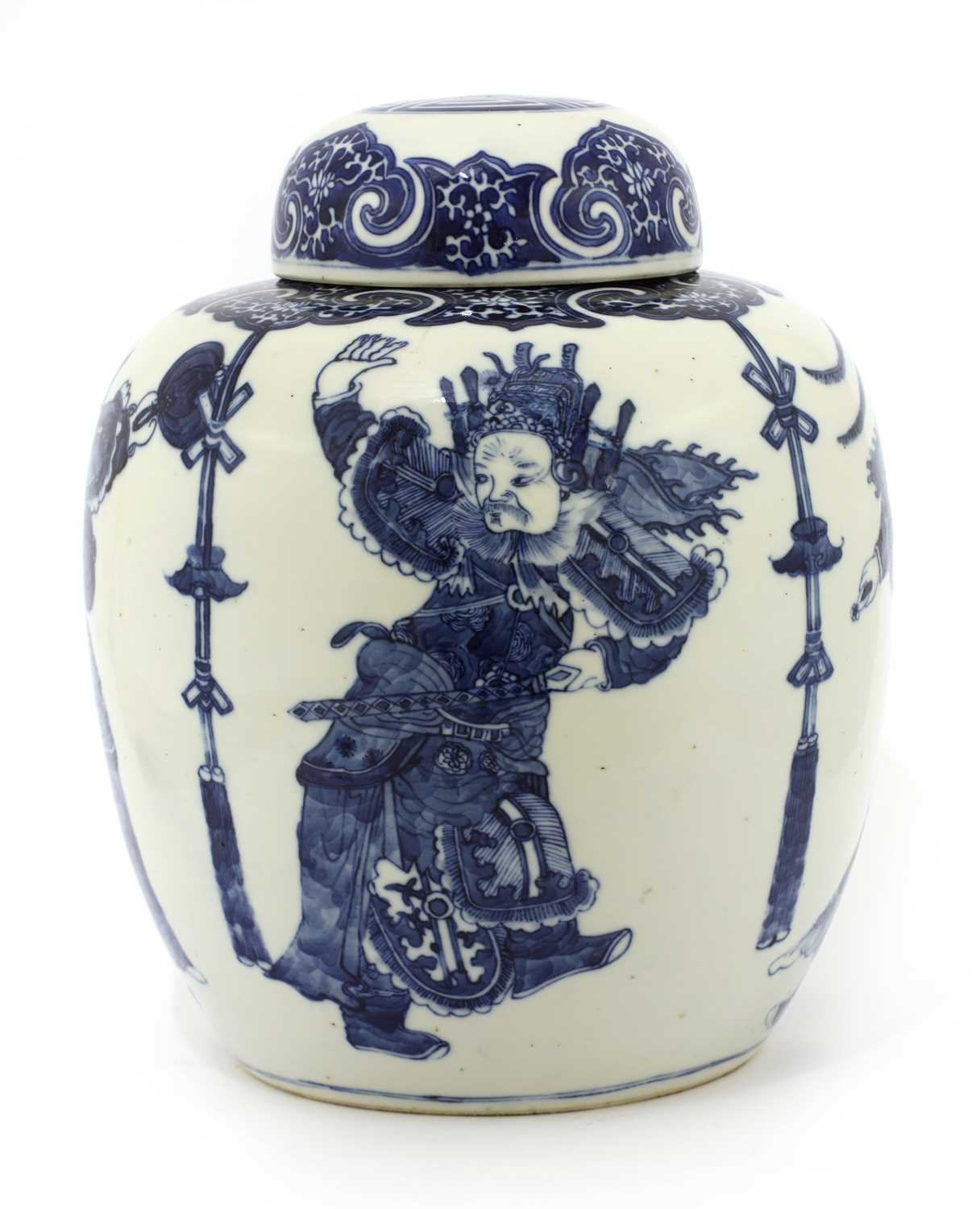 A Chinese export blue and white jar and cover, - Image 2 of 5