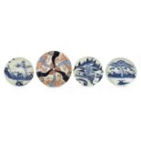 Three Chinese blue and white plates,