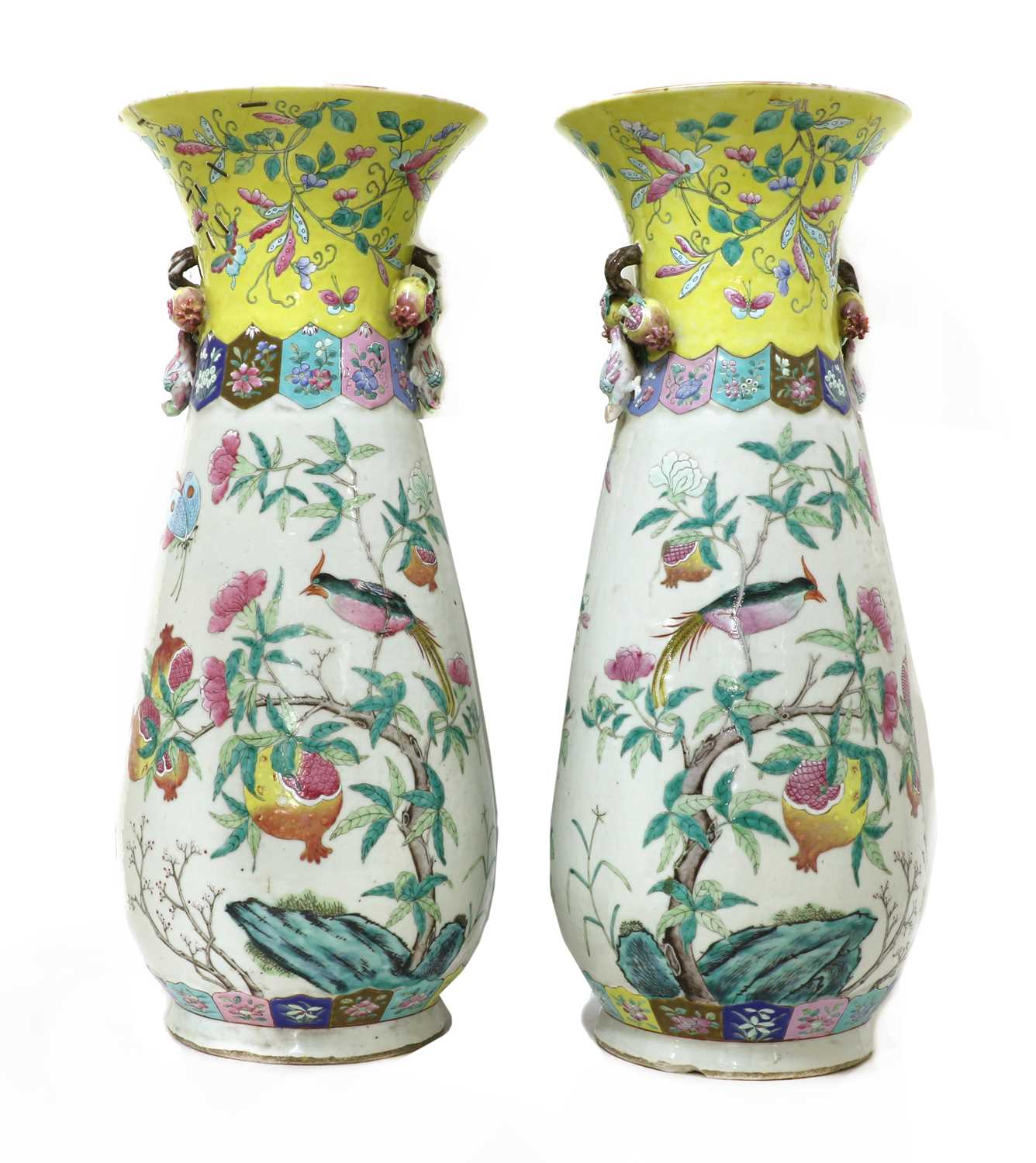 A pair of Chinese famille rose vases,