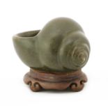 A Chinese tea-glazed waterpot,