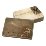 A Japanese silver box and cover,