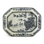 A Chinese blue and white meat plate,