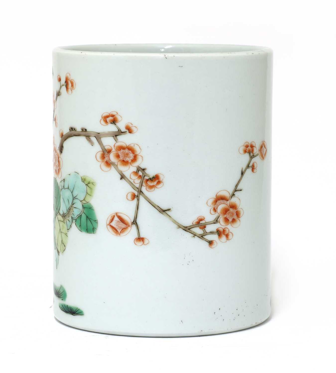 A Chinese wucai brush pot, - Image 3 of 4