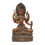 A Chinese lacquered wood bodhisattva,