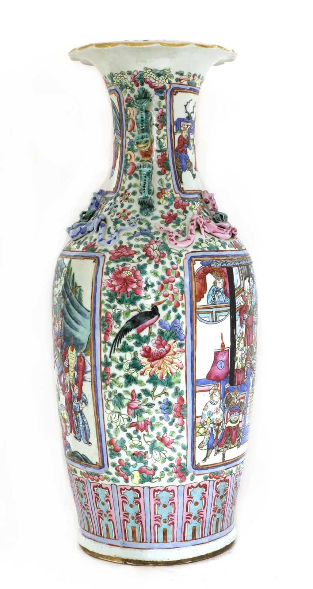 A Chinese Canton enamelled famille rose vase, - Image 3 of 4