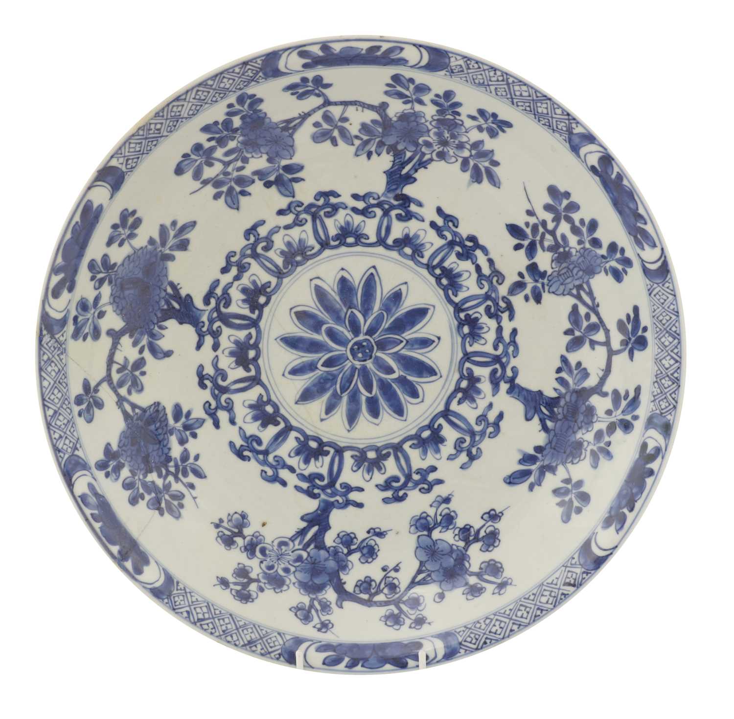 A Chinese blue and white charger,