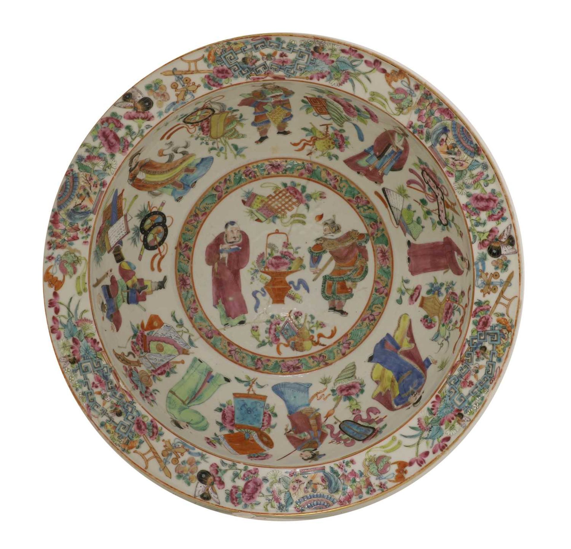 A Chinese famille rose basin,