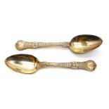 A pair of George IV Coburg pattern silver spoons,