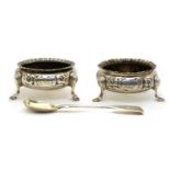 A pair of Victorian silver salt cellars,