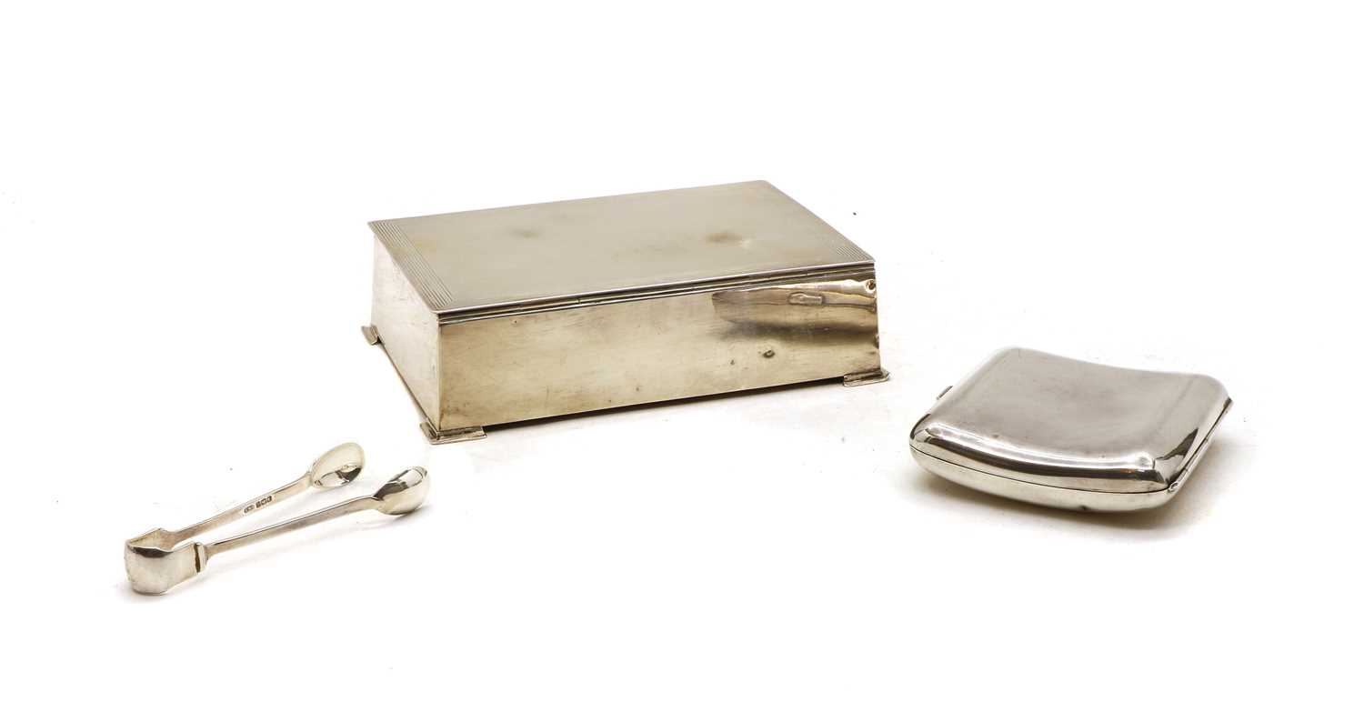 A Mappin & Webb silver cigarette box,