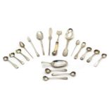 A small group of flatware items