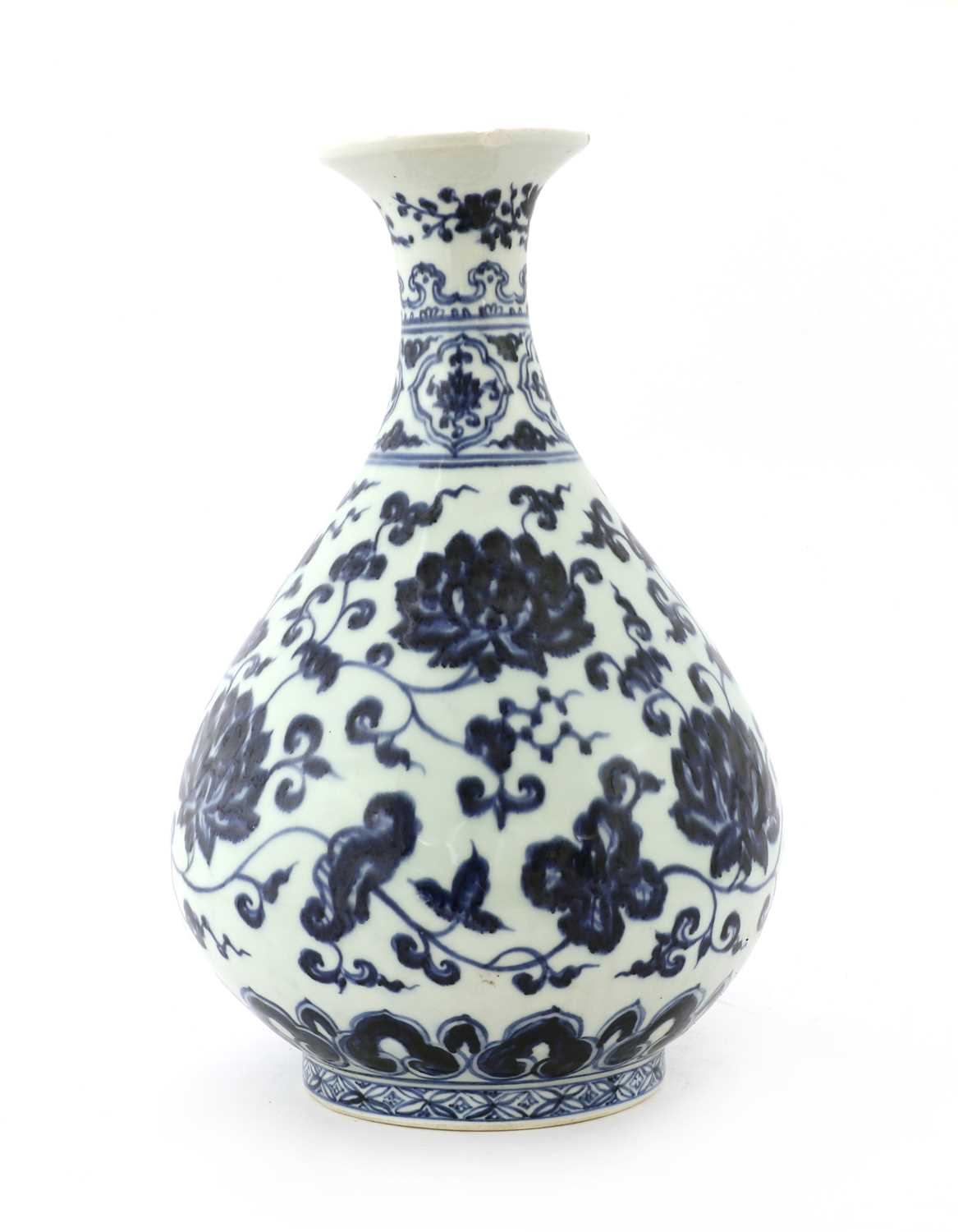 A Chinese blue and white 'yuhuchun' vase,