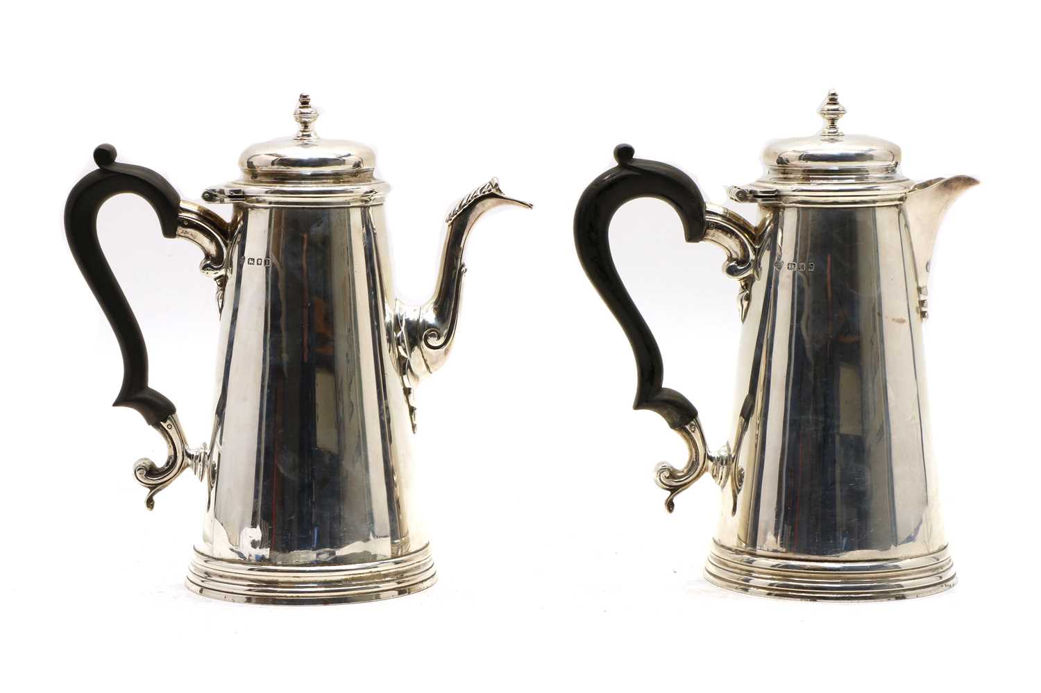 A silver coffee pot,