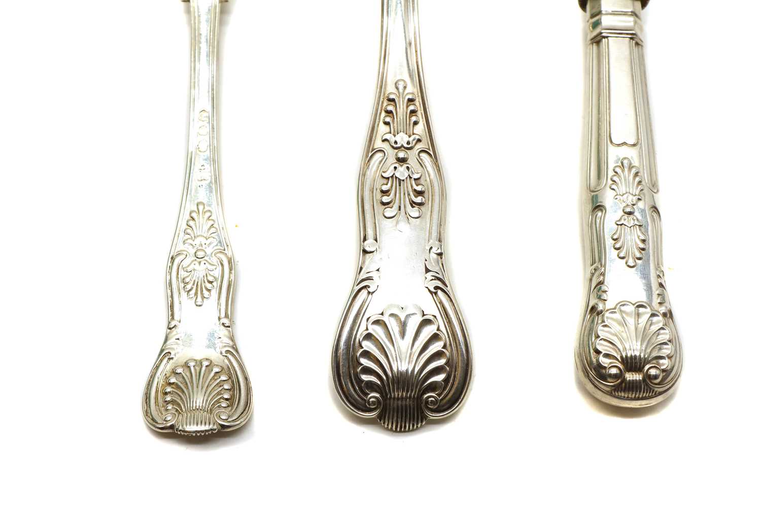 A small collection of silver King's pattern flatware, - Image 3 of 3