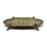 A 19th century cast iron footed dish