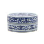A Chinese blue and white box and cover,