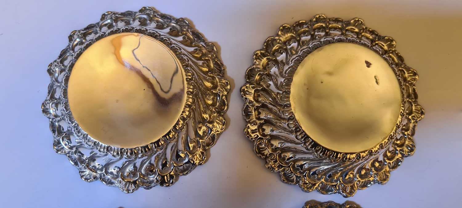 A set of four Victorian silver bonbon dishes, - Image 12 of 13