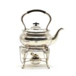 An Edwardian silver kettle with stand,