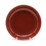 A Chinese copper red-glazed dish,