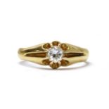 An 18ct gold single stone diamond ring,