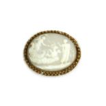 A Regency gold mounted shell cameo brooch,