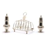 A George III silver seven-bar toast rack,