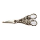 A pair of early Victorian silver grape scissors,