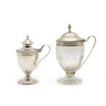 A George III silver urn-shaped mustard pot,