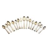 A collection of silver teaspoons,