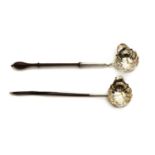 An 18th century silver and wood handle toddy ladle,