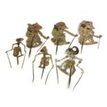 A collection of Wayang Kulit puppets,