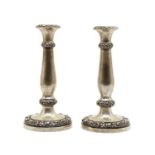 A pair of Austrian silver candlesticks,