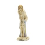 A Royal Dux porcelain figure of a 1920s nude female figure,