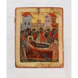 An icon of the Dormition of the Mother of God,