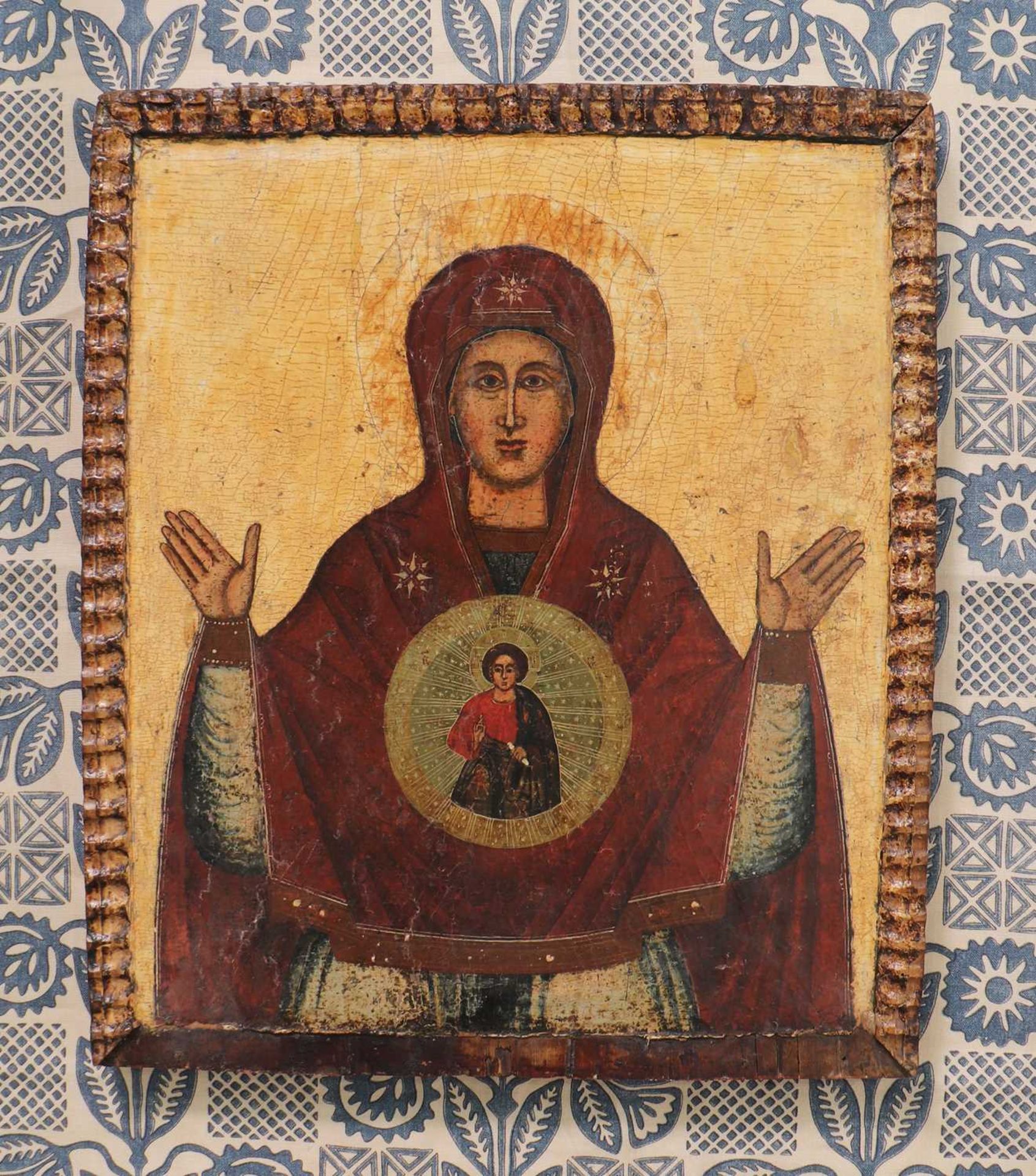 A processional icon of the Mother of God of the Sign and St Nicholas, - Image 2 of 44