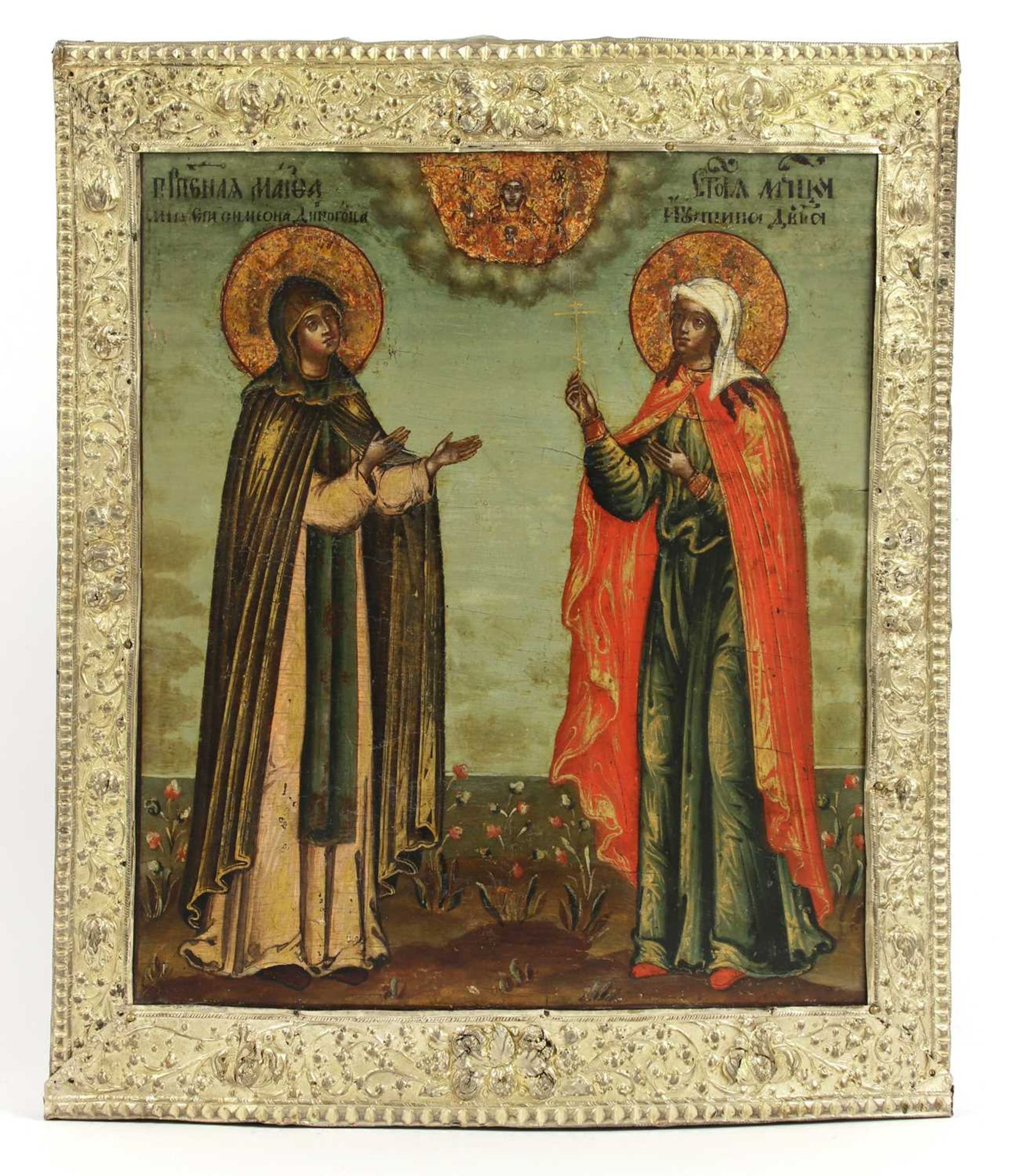 An icon of two female saints, - Bild 4 aus 24