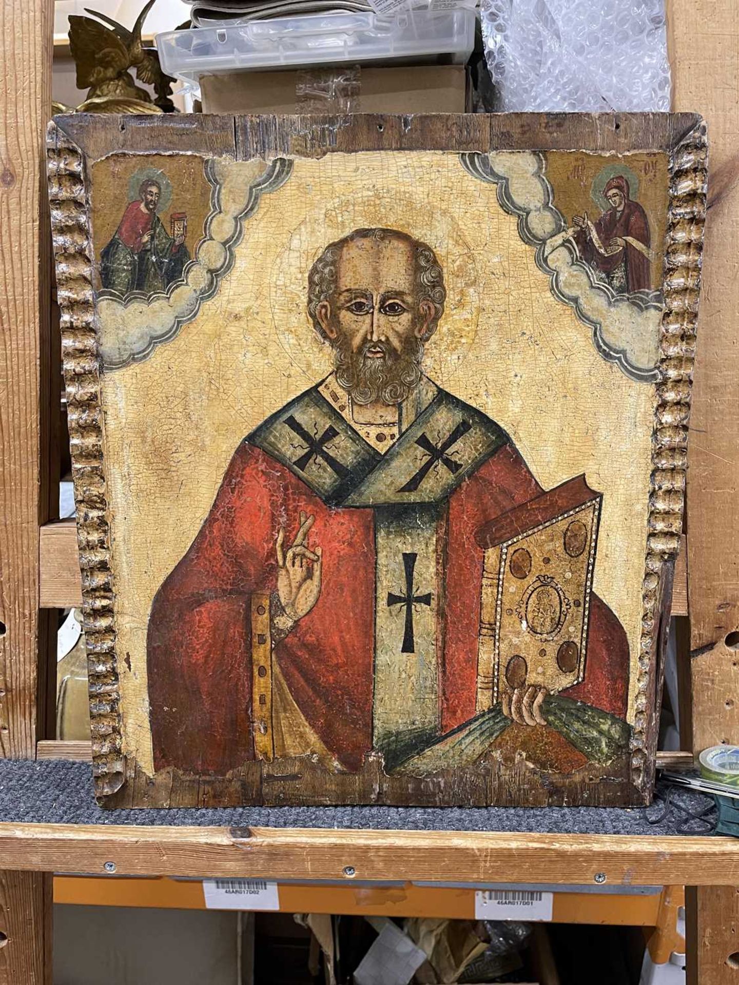A processional icon of the Mother of God of the Sign and St Nicholas, - Image 20 of 44